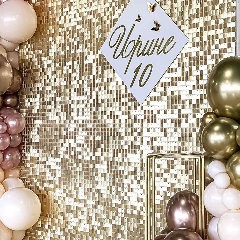 Sequin Fabric Panel - 샴페인 골드 쉬머 백드롭 패널 12/24개