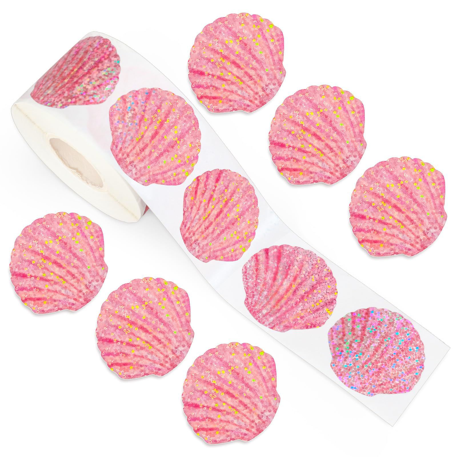 Glitter Vinyl Roll - 500 Pcs 여름 조개 스티커 롤