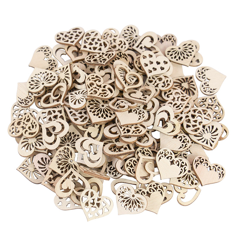 Embellish Craft - 50/100pcs 빈 심장 패턴 작은 자연