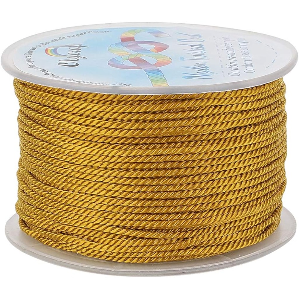 Cord Trim Twisted - 55 야드 1mm 트위스트 새틴 나일론