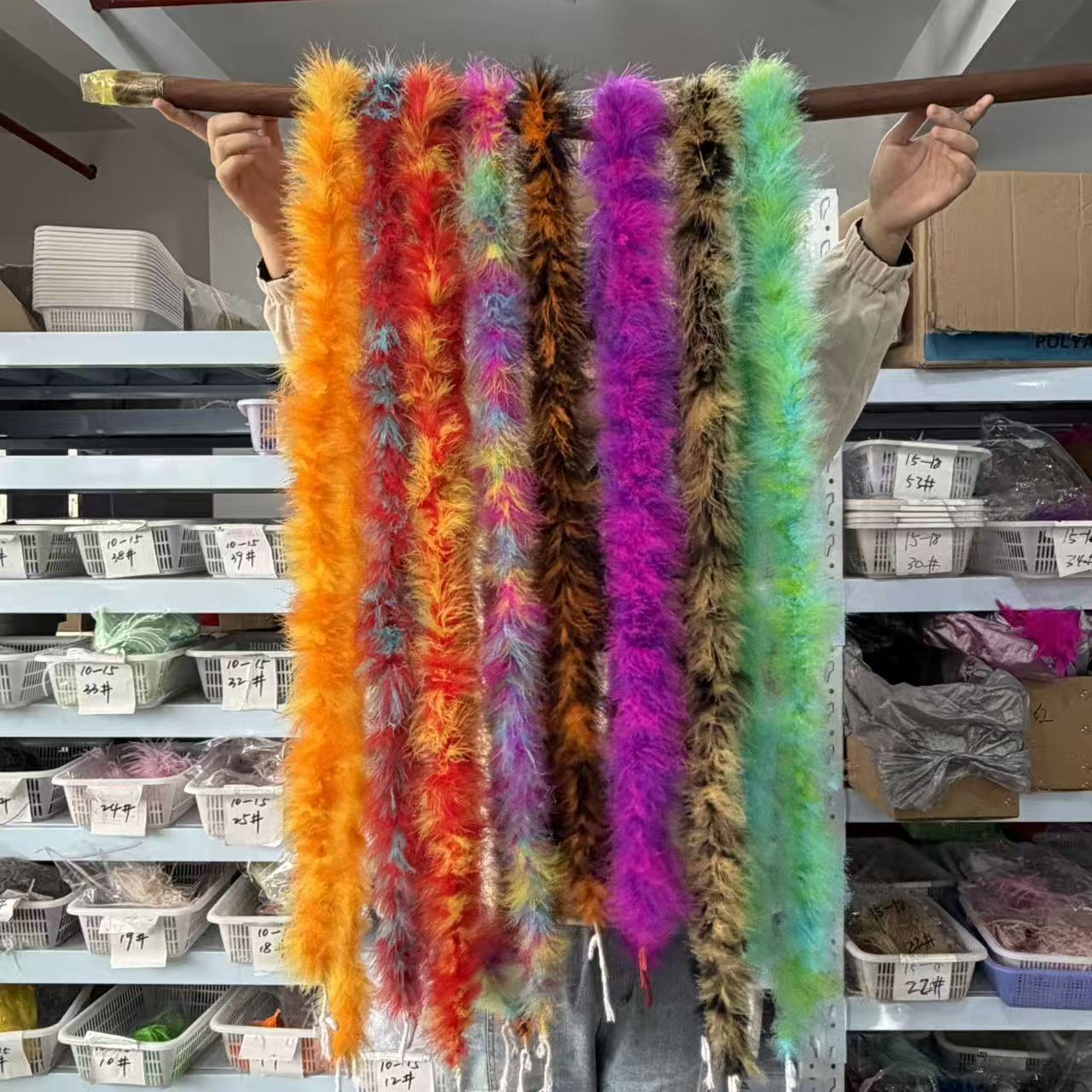 Feather Trim Marabou - 다채로운 색상의 2미터 마라부 깃털 보아,