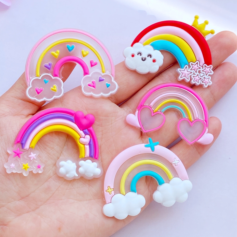 Embellishment Glue Craft - 10pcs 새로운 귀여운 투명 만화 무지개