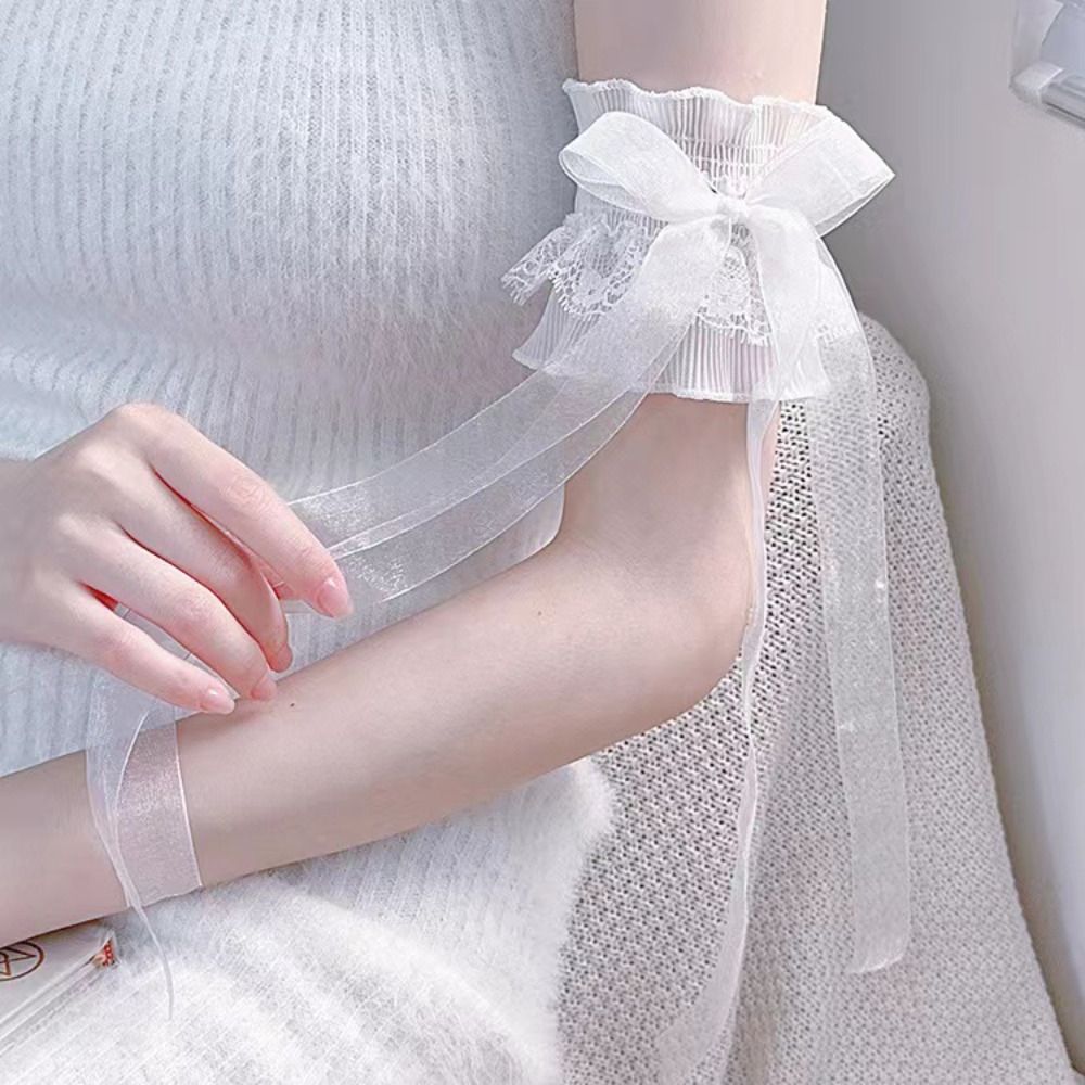 패션 레이스 로리타 팔 슬리브 탄성 리본 매듭 프릴 가 - Elastic Lace Trim 리뷰 및 가격