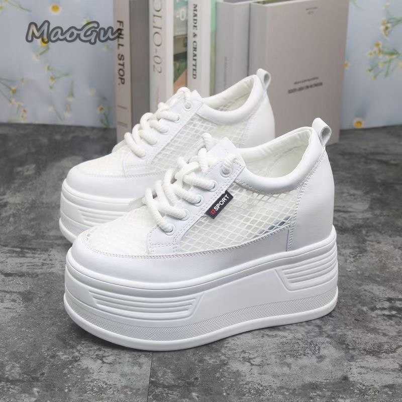 Tenis De Mujer 여성용 메쉬 플랫폼 스니커즈 - Guipure Lace Panel 리뷰 및 가격