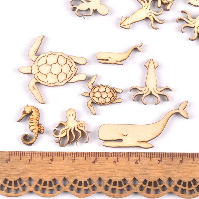 20Pcs 25-40mm 바다 거북/말/고래 나무 DI - Embellish Craft 리뷰 및 가격