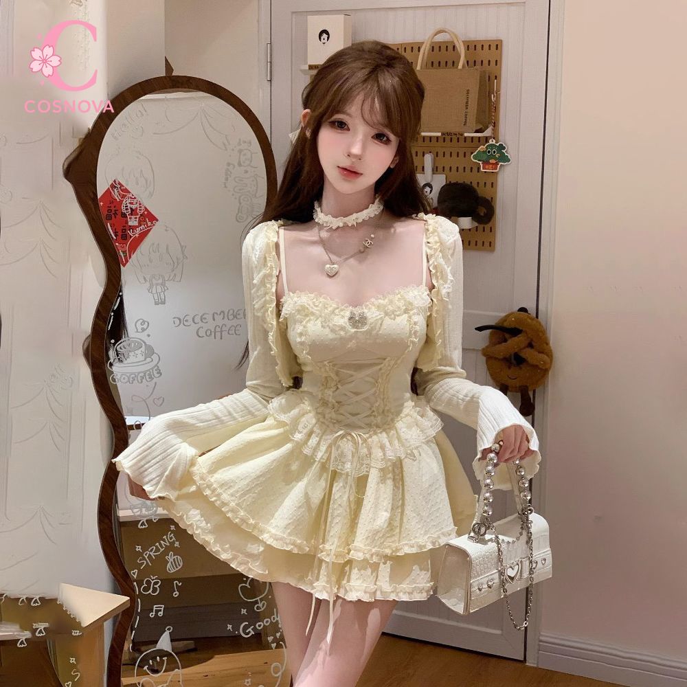 스위트 로리타 캐미솔 드레스 세트 여성용 레이스 트림  - Elastic Lace Trim 리뷰 및 가격