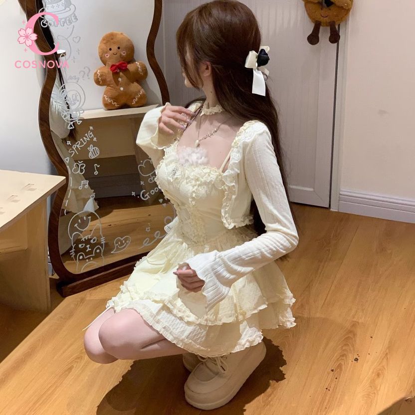스위트 로리타 캐미솔 드레스 세트 여성용 레이스 트림  - Elastic Lace Trim 리뷰 및 가격