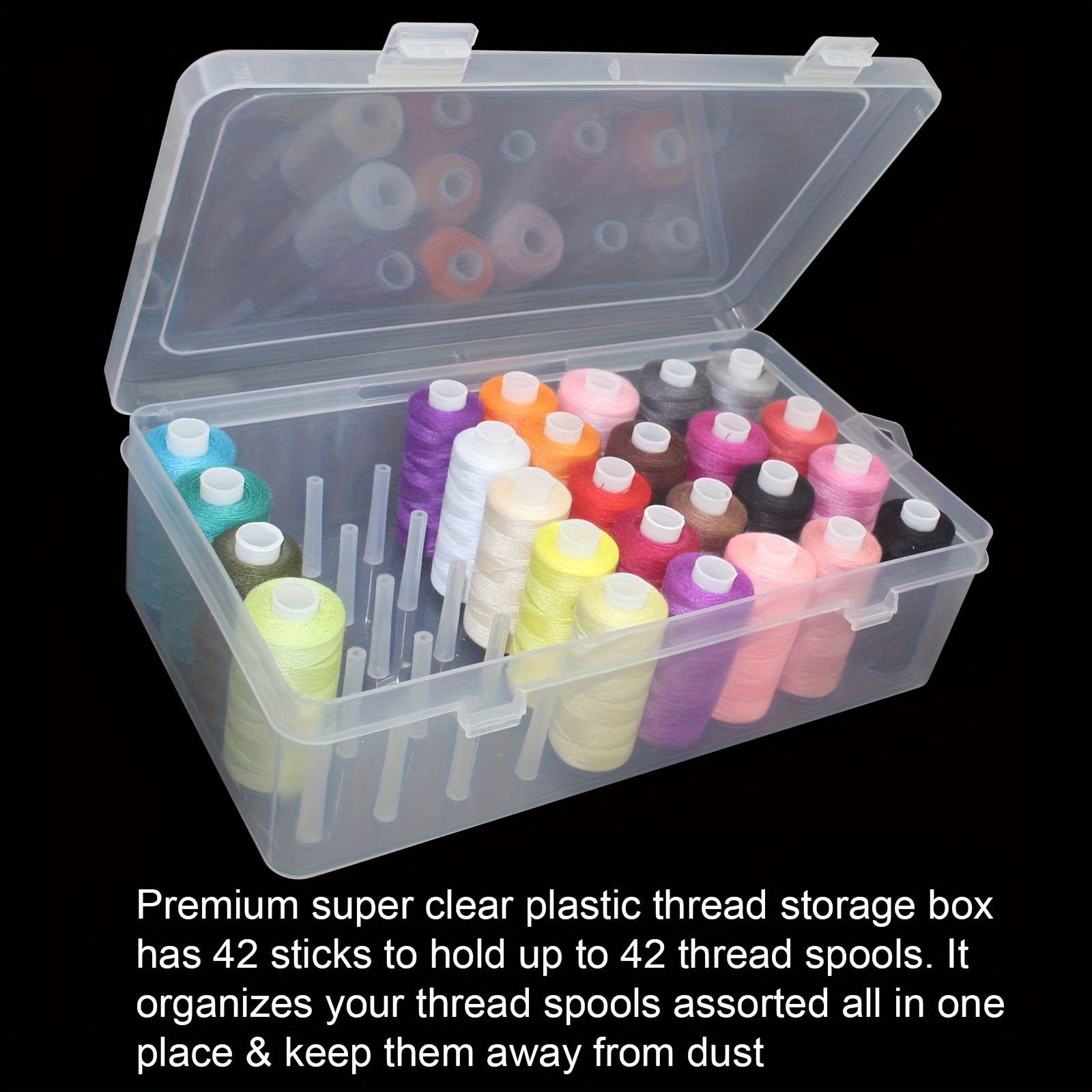 투명 플라스틱 재봉실 보관함 42칸 공예 스풀 홀더 자 - Craft Embellishment Storage 리뷰 및 가격