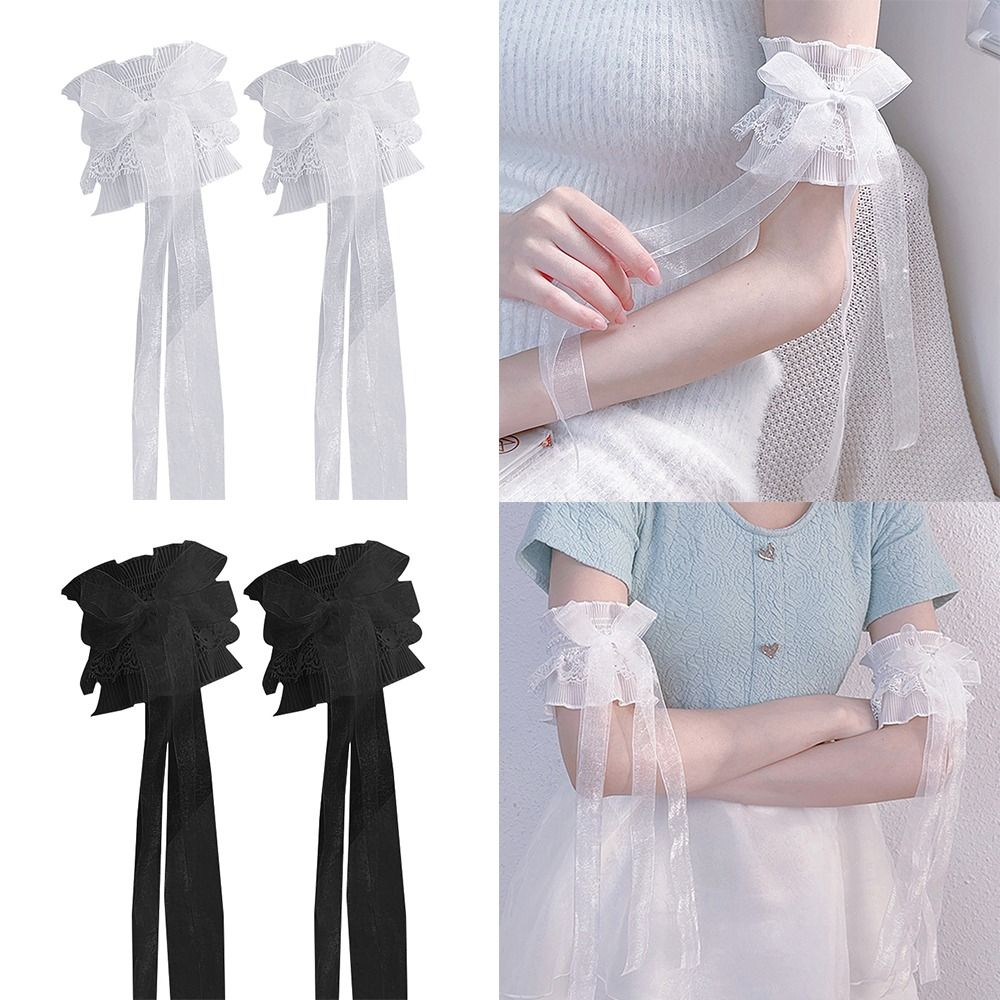 팔 워머 나비매듭 팔 슬리브, 탄성 프릴 꽃 레이어 레 - Elastic Lace Trim 리뷰 및 가격