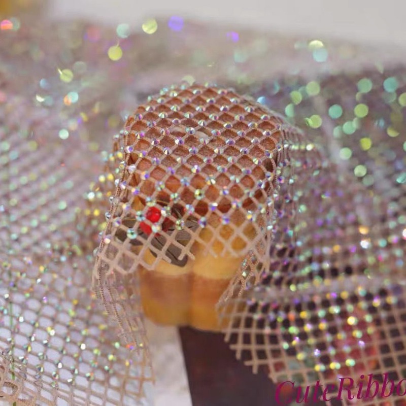 미스트레이스 스트레치 라인스톤 피쉬넷 메쉬 원단 모조  - Crystal Mesh Fabric 리뷰 및 가격