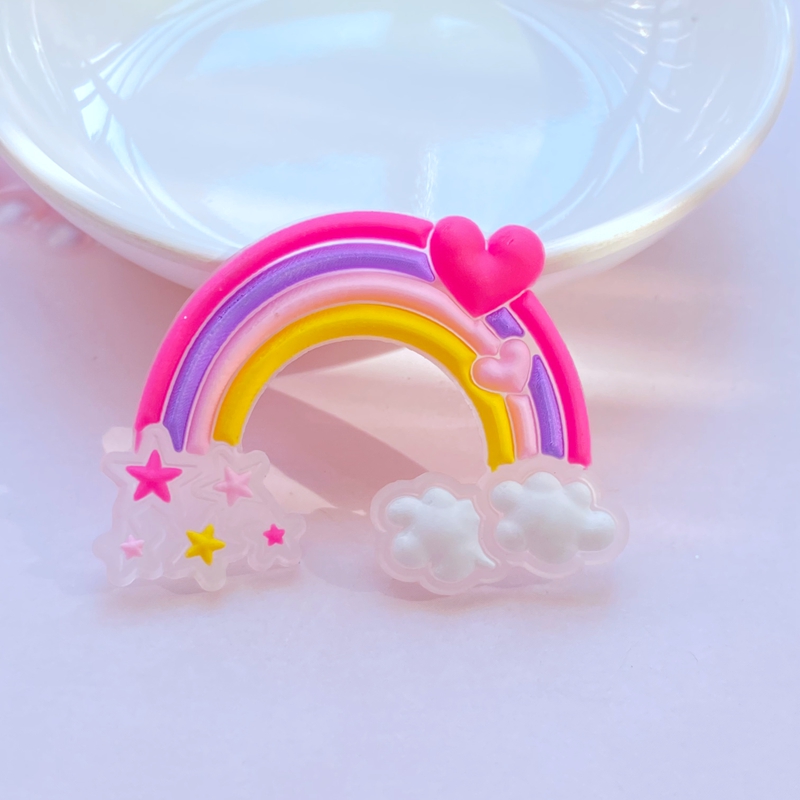 10pcs 새로운 귀여운 투명 만화 무지개 시리즈 PV - Embellishment Glue Craft 리뷰 및 가격