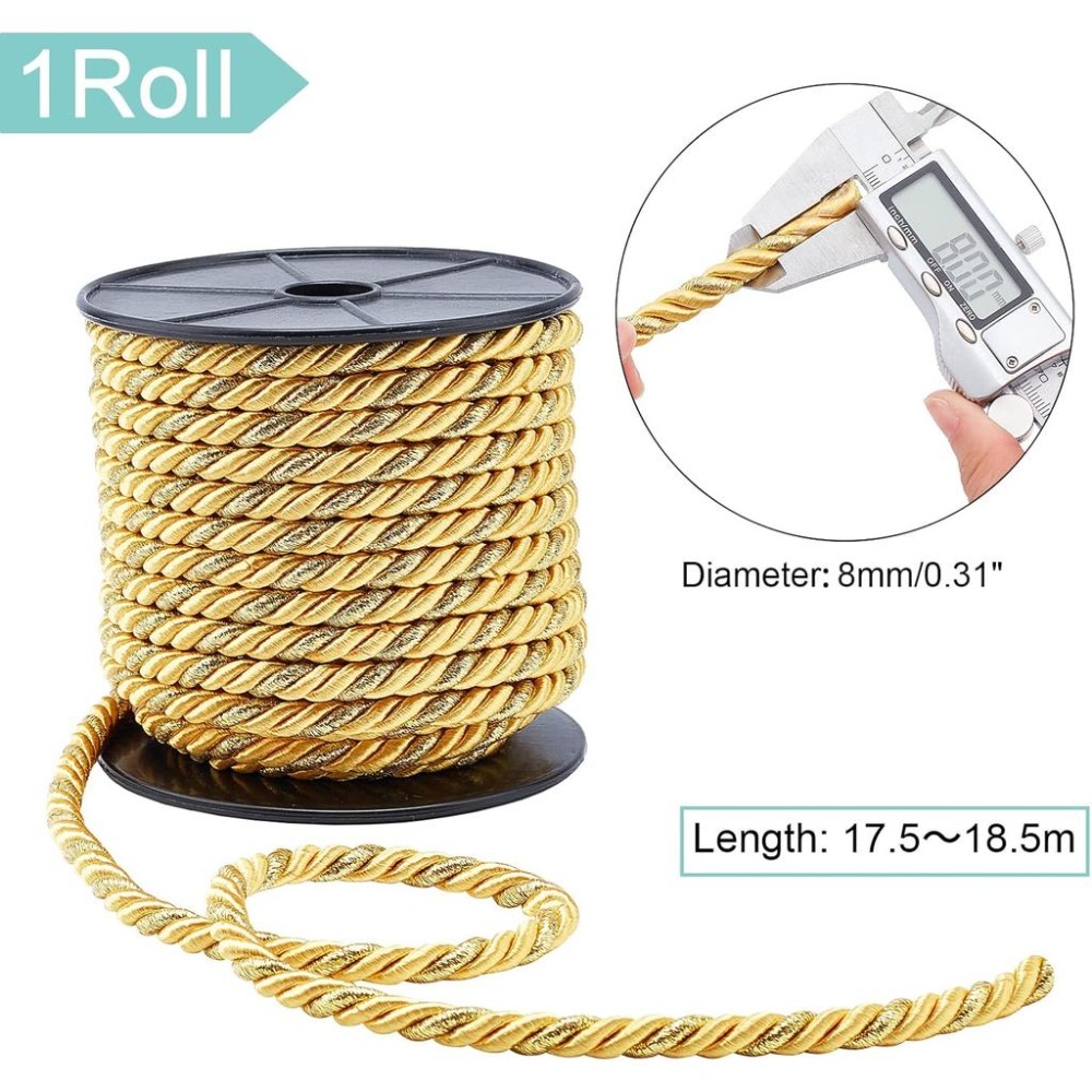 8mm 트위스트 코드 20야드 꼬임끈, 실크 로프, 장 - Cord Trim Twisted 리뷰 및 가격