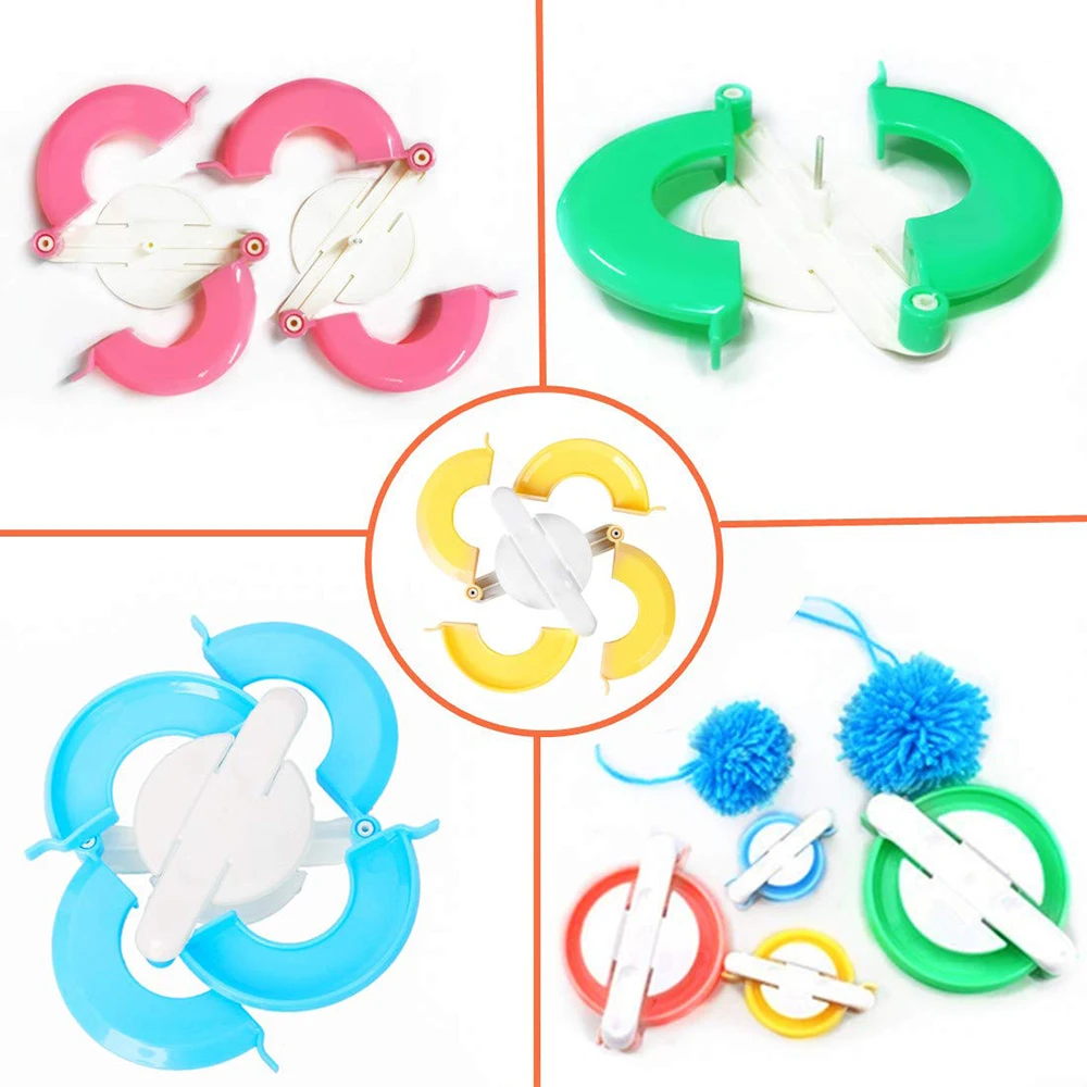 실 커터가 포함된 4가지 크기의 폼폼 메이커 키트 -  - Pom Pom Maker Tool 리뷰 및 가격