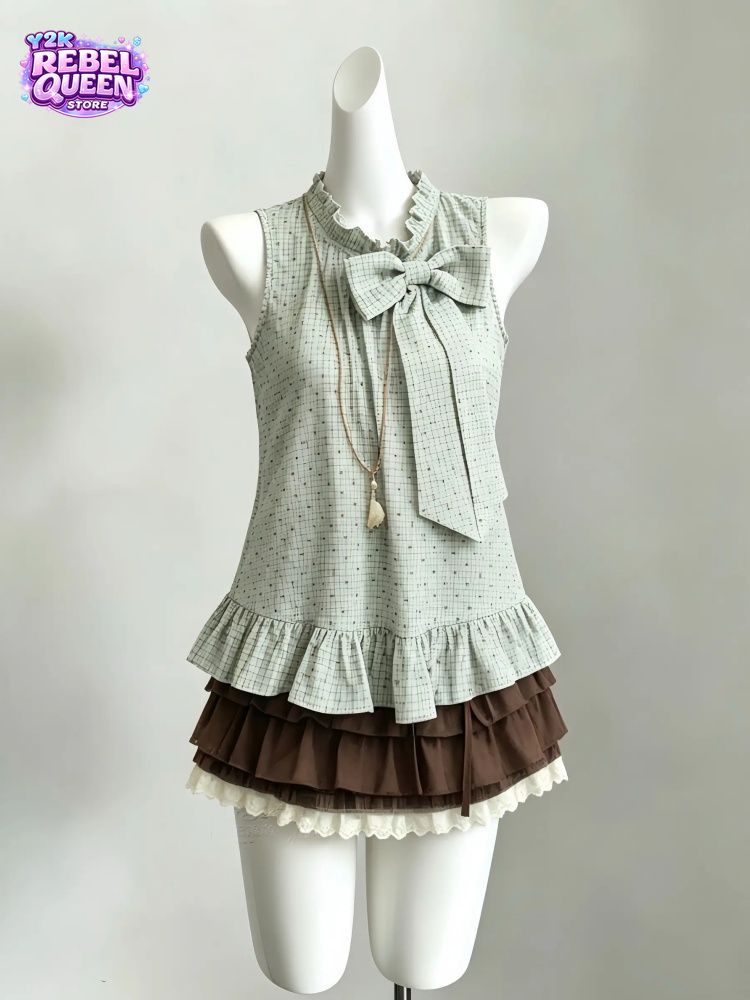 일본 빈티지 sweeti 2피스 세트 여성용 리본 러플 - Elastic Lace Trim 리뷰 및 가격