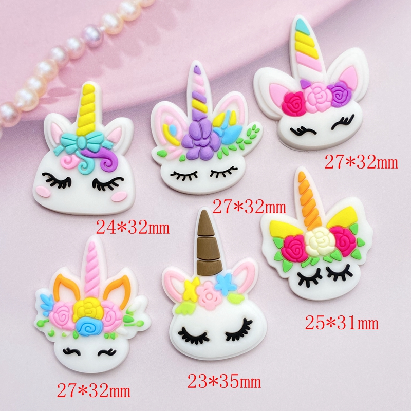 12pcs 귀여운 미니 유니콘 머리 PVC 유연한 접착 - Embellishment Glue Craft 리뷰 및 가격