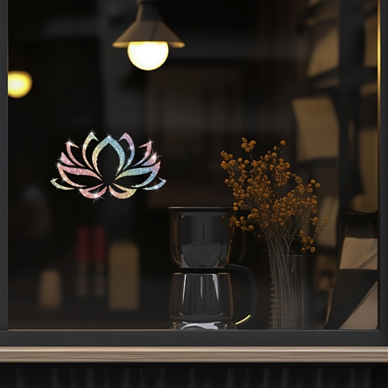 1PC 모조 다이아몬드 반짝이 연꽃 패턴 창 스티커 유 - Glitter Vinyl Roll 리뷰 및 가격